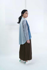 Dark brown pleats skirt