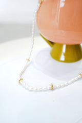 Pearl necklace w/ 925silver beads