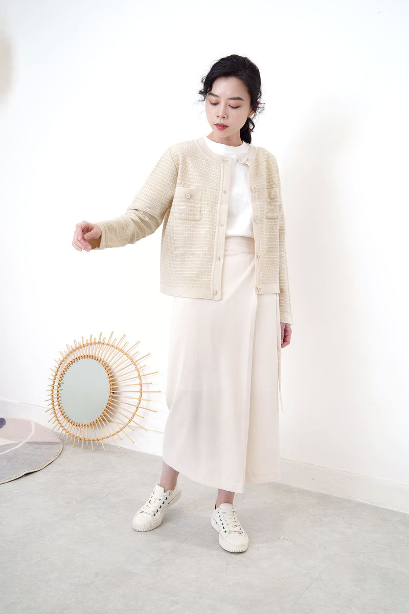 Ivory tweed cardigan