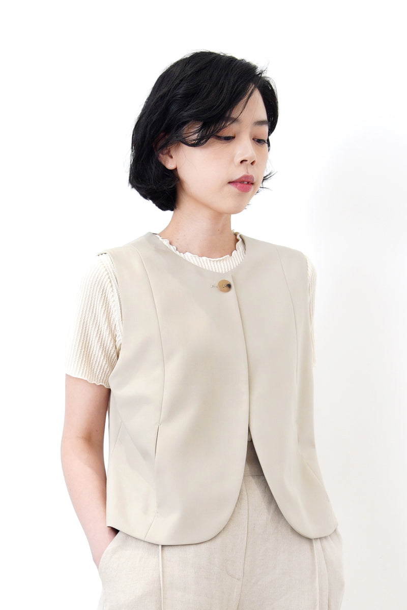 Cream stripe texture top