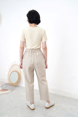 Cream stripe texture top