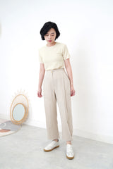 Cream stripe texture top