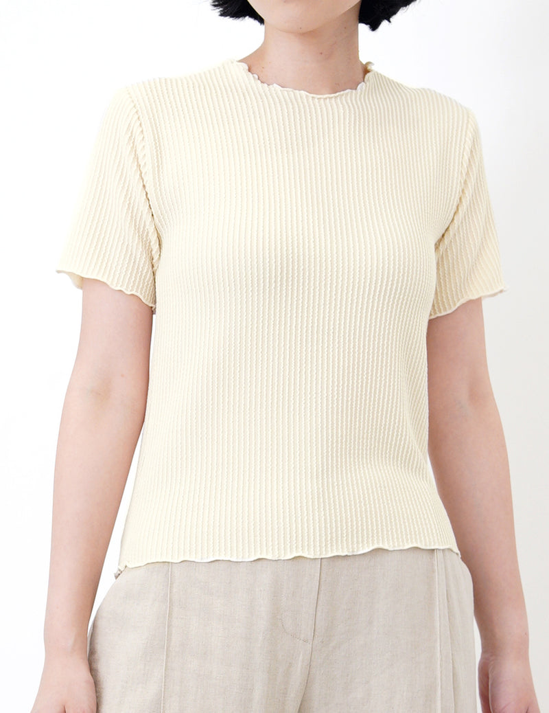 Cream stripe texture top