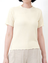 Cream stripe texture top