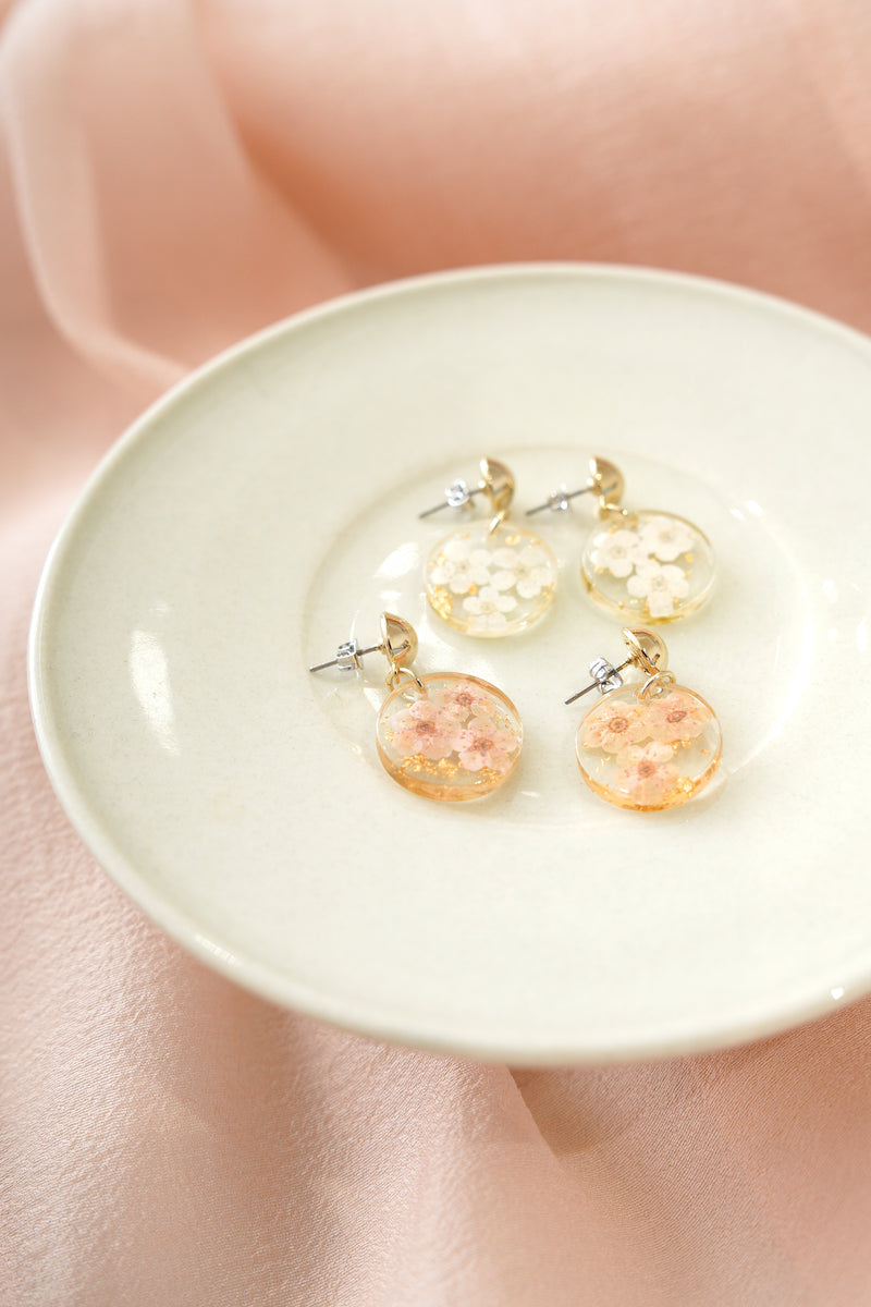 Pressed floral earrings