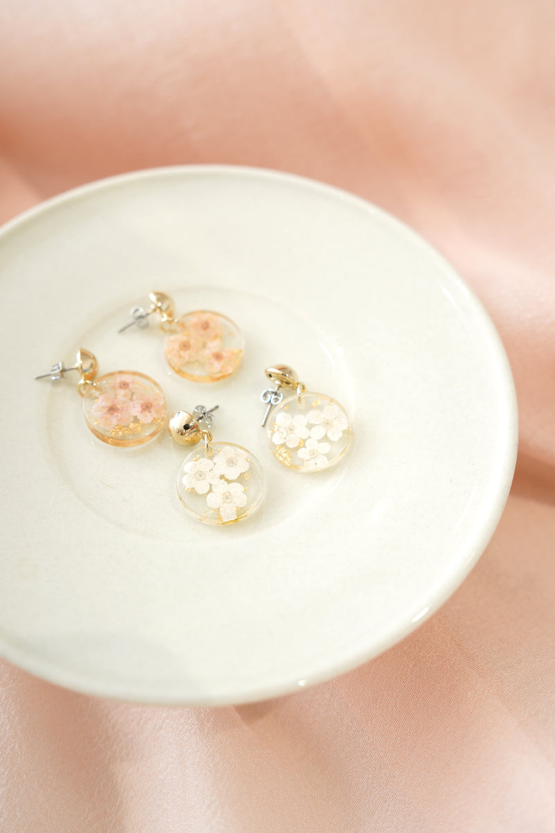 Pressed floral earrings