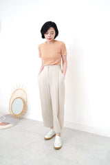 Cream stripe texture top