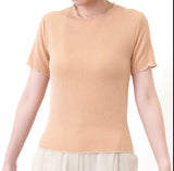 Cream stripe texture top