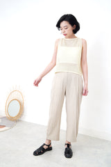 Light yellow minimal crochet vest