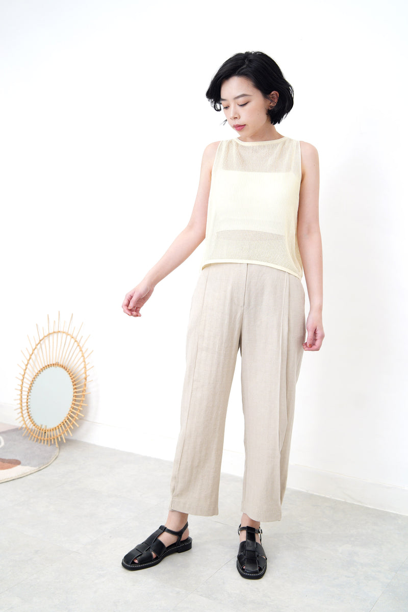 Light yellow minimal crochet vest