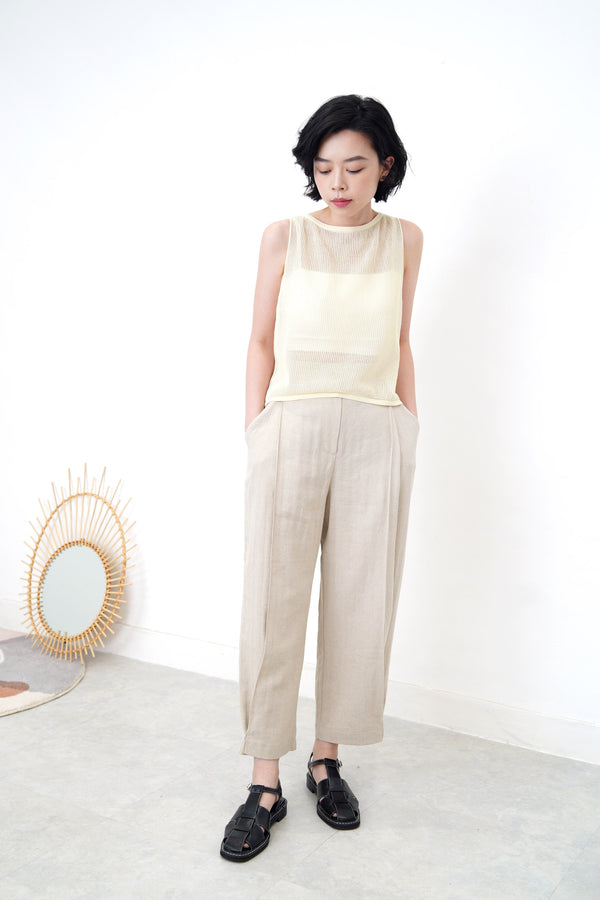 Light yellow minimal crochet vest