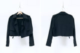 Black crop jacket in trench coat style