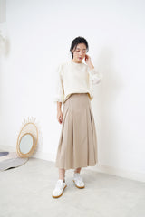 Ivory sweater in chiffon sleeves