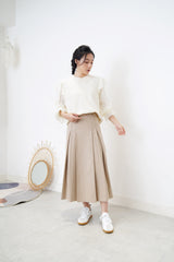 Ivory sweater in chiffon sleeves
