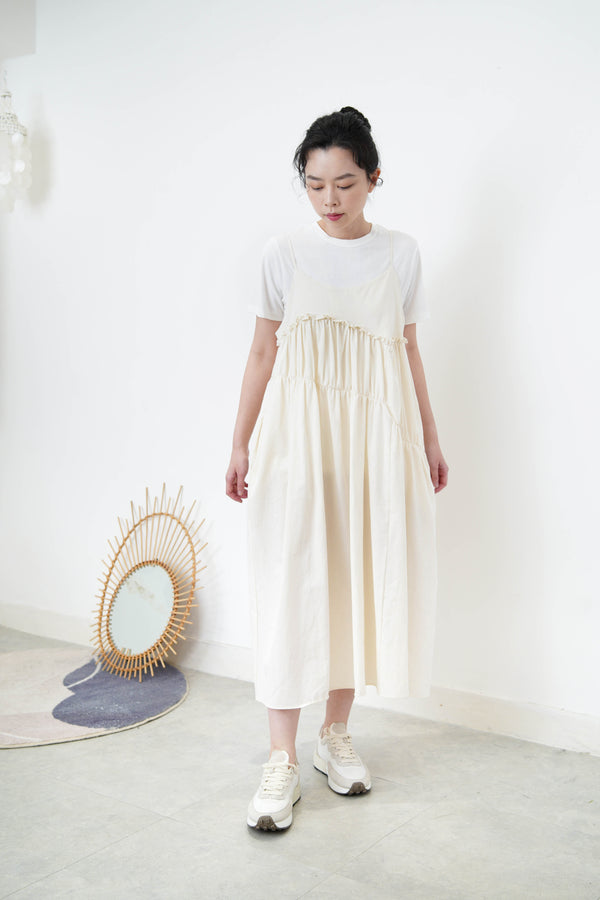 Ivory cami one pleats w/ ruffle pleats