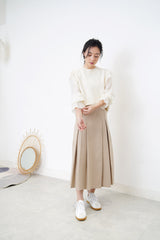 Ivory sweater in chiffon sleeves