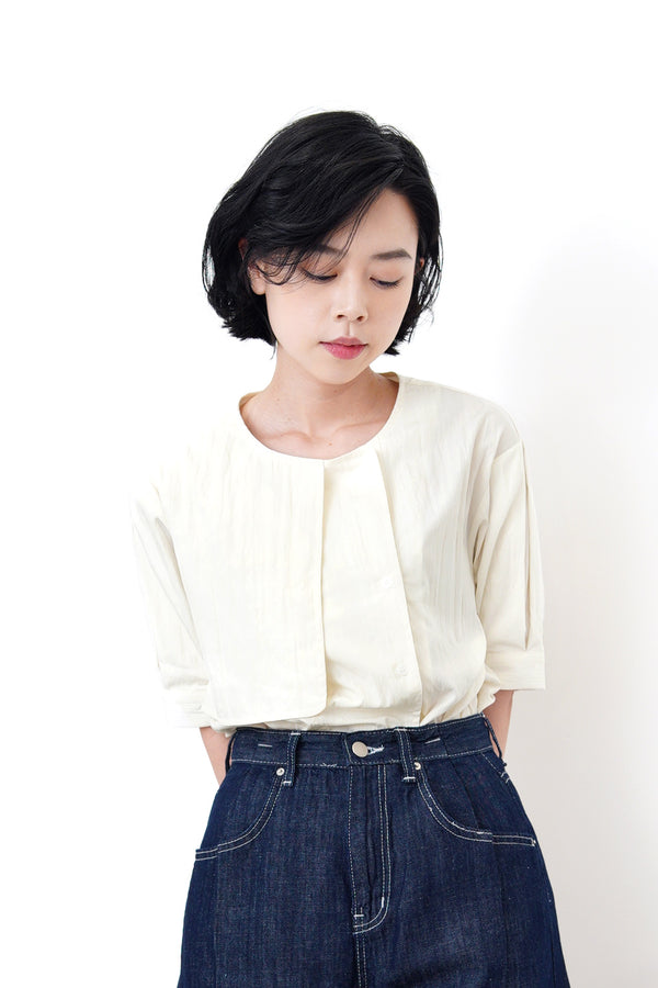 Ivory double layers shirt blouse