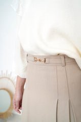 Ivory sweater in chiffon sleeves