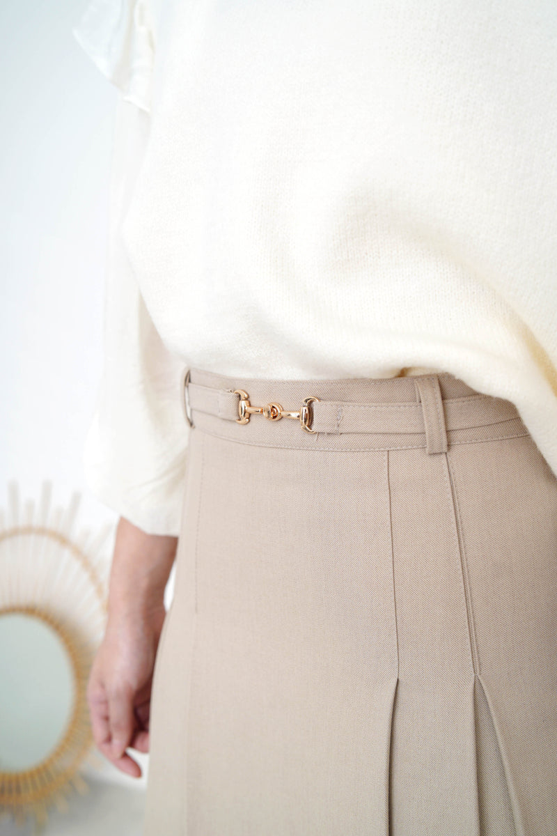 Ivory sweater in chiffon sleeves