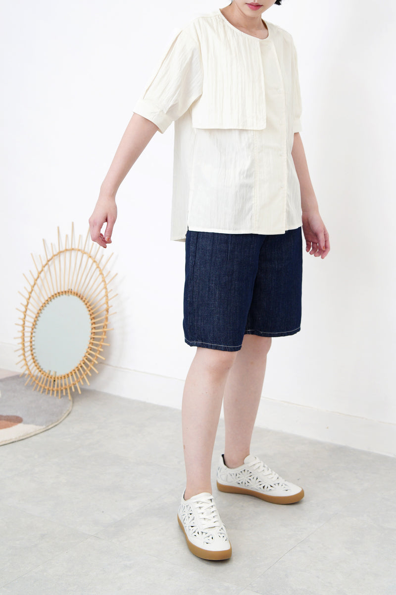 Ivory double layers shirt blouse