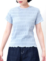 Baby blue texture checked top