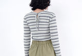 Khaki pleats trousers in elastic waist