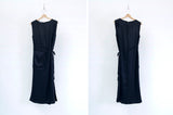 Navy satin maxi dress w/ attached pocket