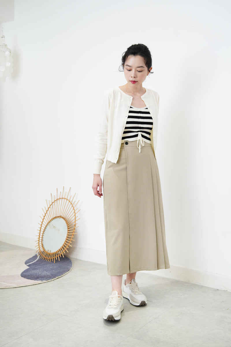 Grey khaki pleats skirt