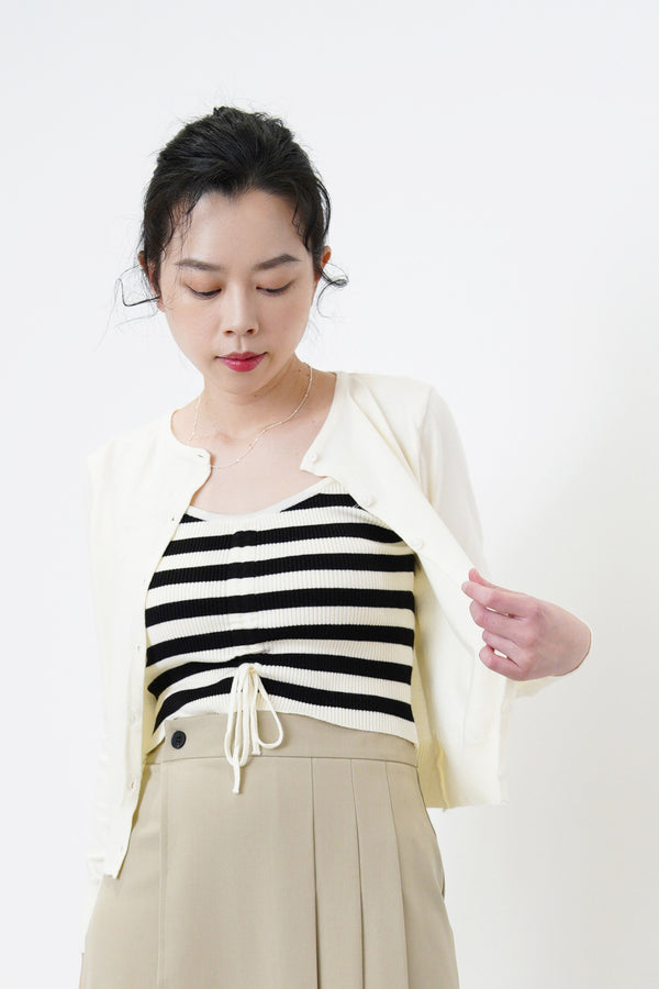 Stripes cami w/ cardigan in set