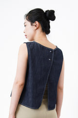 Denim vest in open back