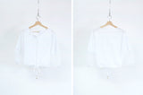 White shirt blouse w/ organza sleeves