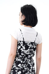 Black cami black floral dress w/ waist string