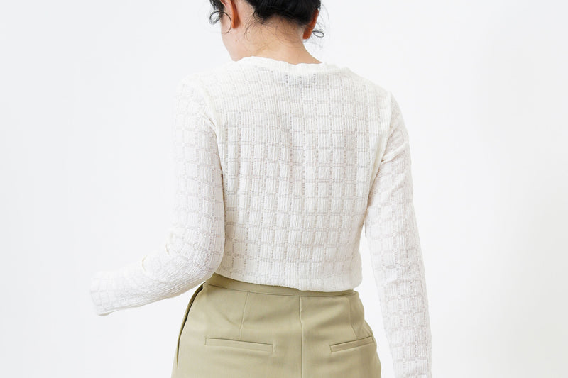 White checked pattern top