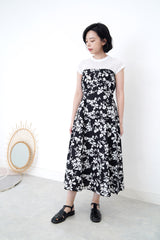 Black cami black floral dress w/ waist string