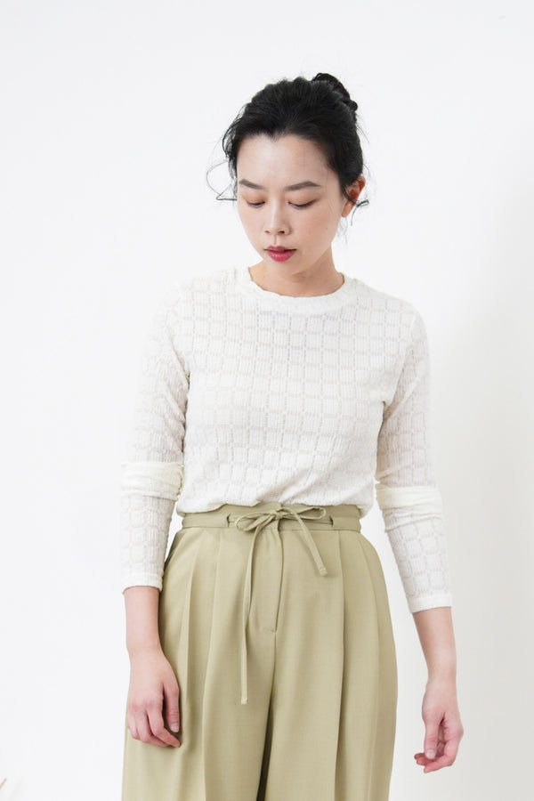 Khaki soft trousers w/ waist string