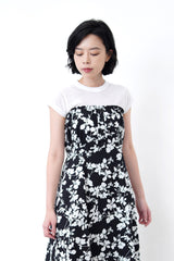 Black cami black floral dress w/ waist string