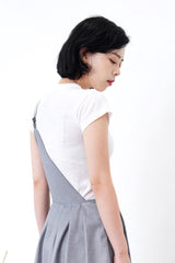 Grey asymmetric cut pleats dress