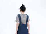 Denim dress in contrast stitch pattern