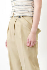 Beige high quality trousers w/ strap details