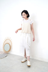 White basic tee top