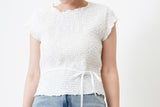 Texture vest w/ string waist
