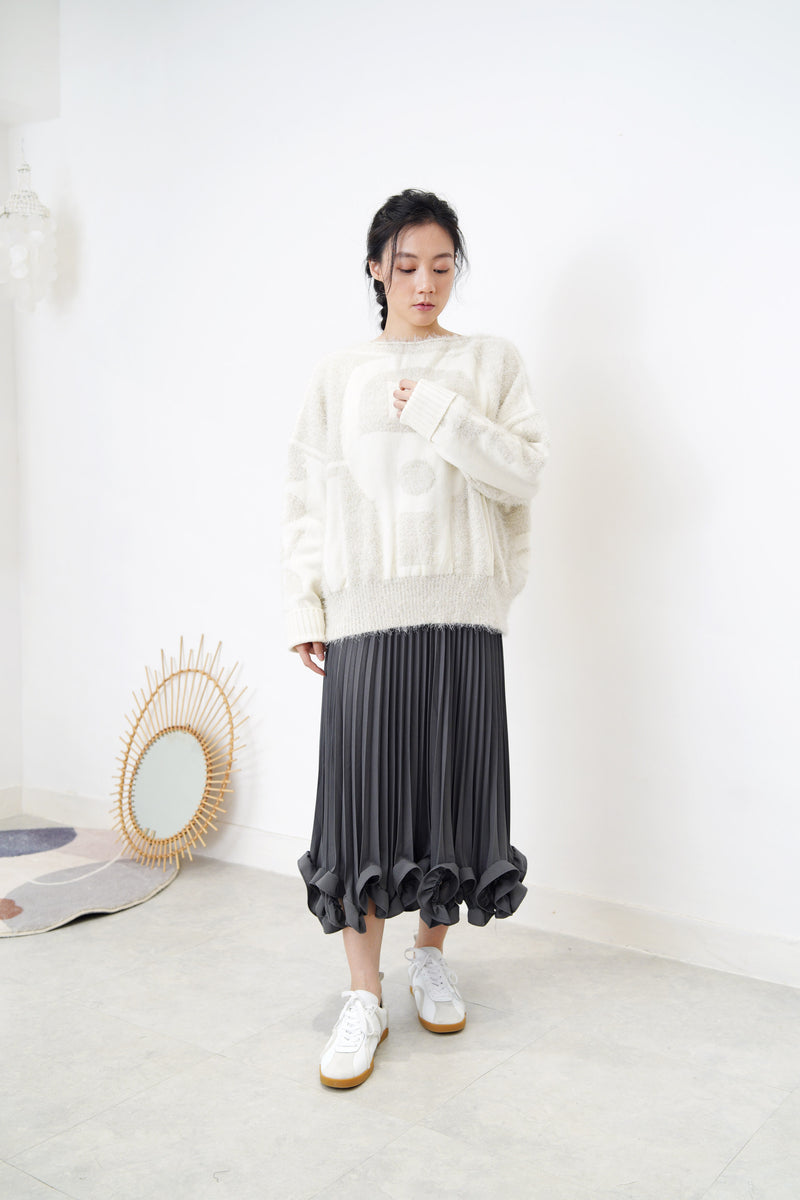 White sweater in silver glittering