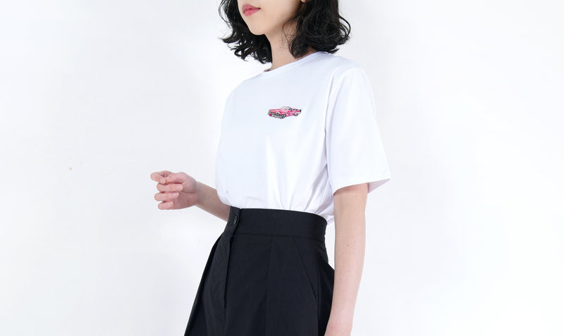 White tee top w/ attached embroidery
