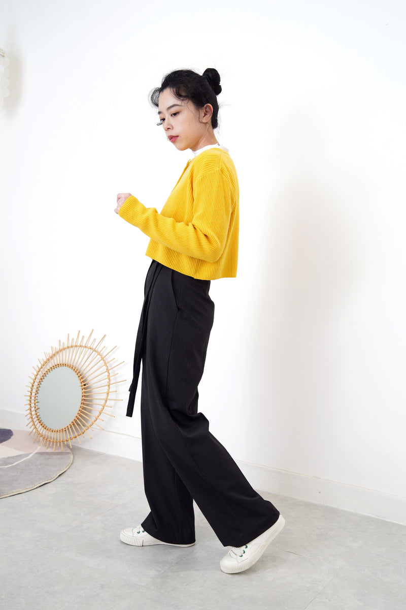 Mango yellow cardigan in crop cut