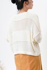 White crochet sweater