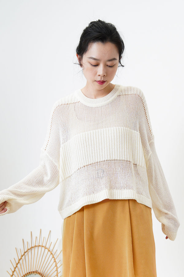 White crochet sweater