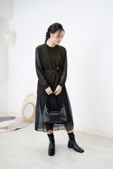 Khaki asy. vest w/ waist strap