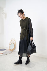 Khaki asy. vest w/ waist strap