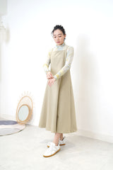 Aqua green loose collar inner in marble print