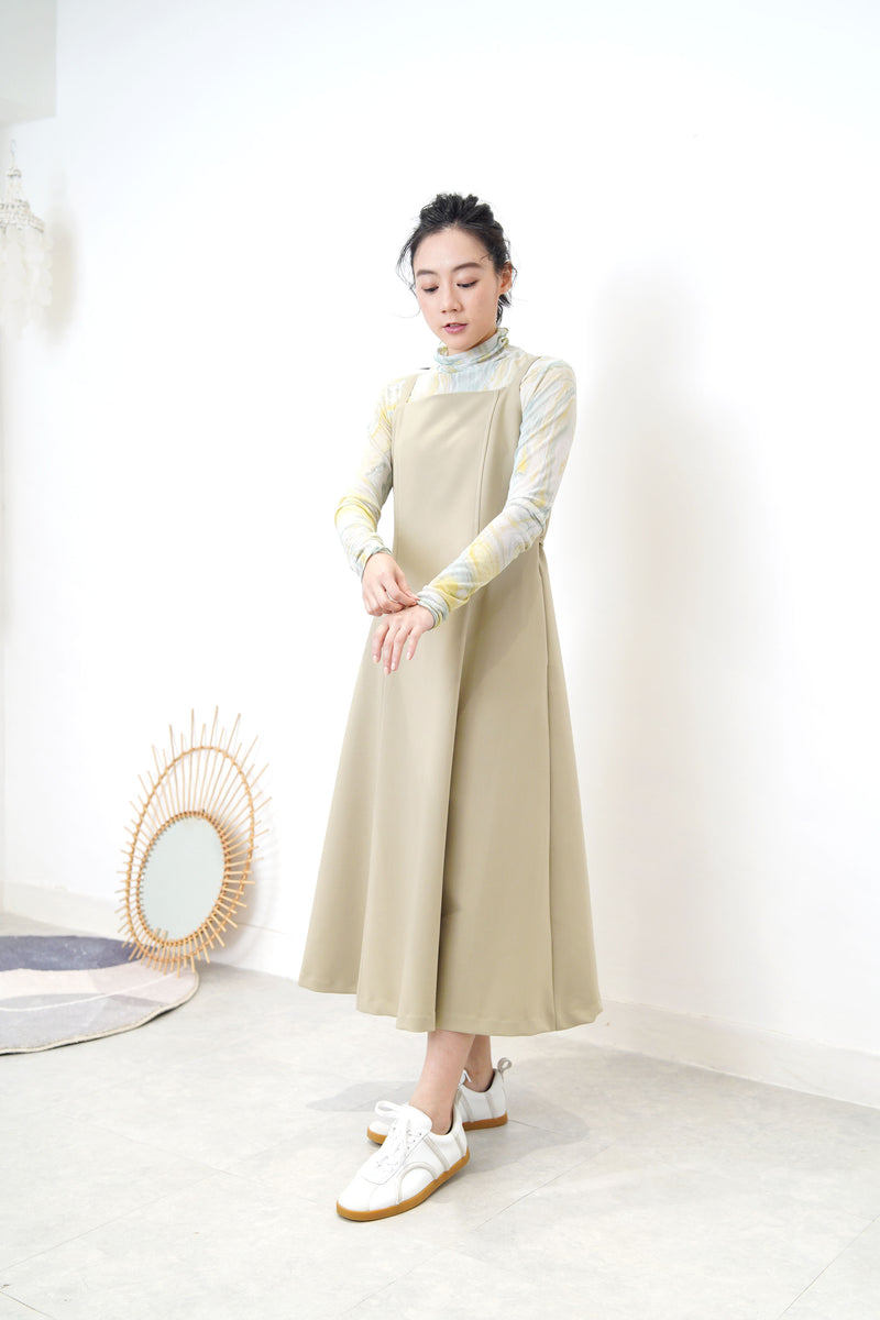 Aqua green loose collar inner in marble print